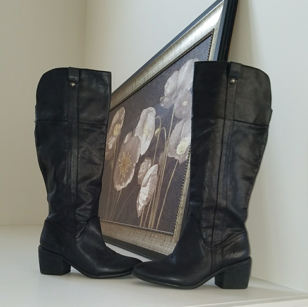 Vince Camuto Black Leather Riding Boots